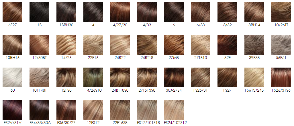 Jon Renau Hair color Charts 