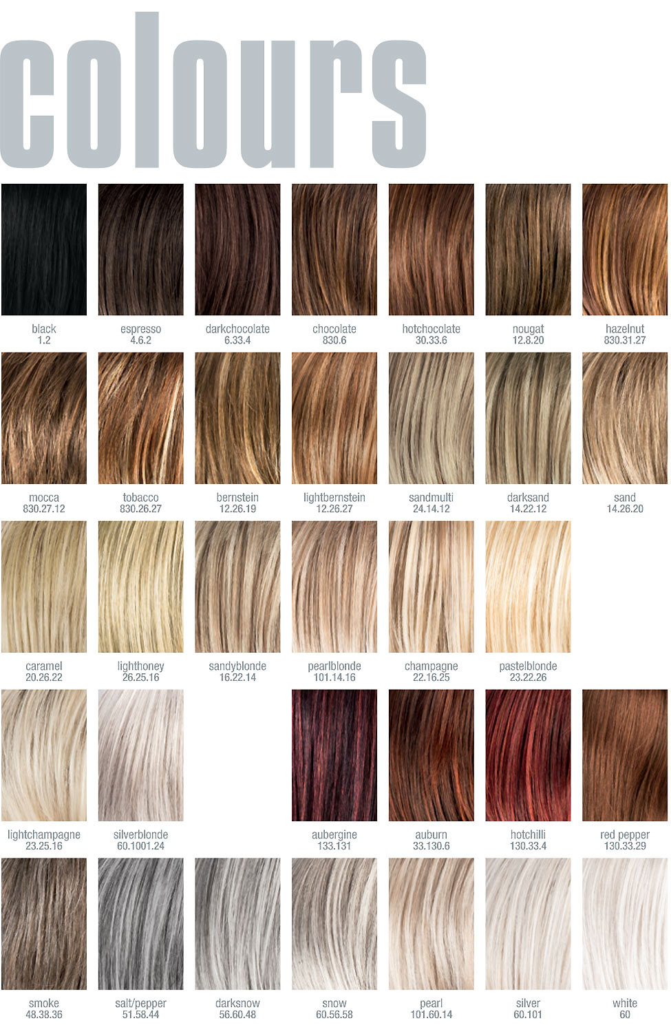 Hair Power Color Charts