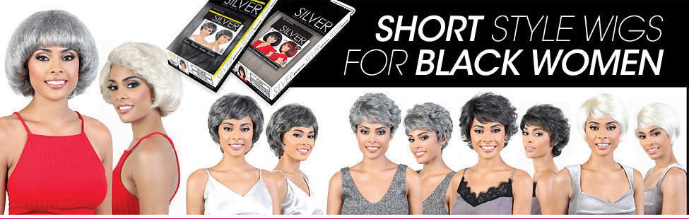 Short Grey Wigs for Black Women